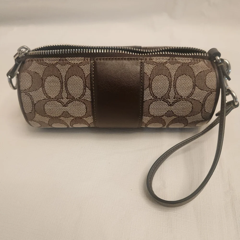 Coach Brown and Tan Wristlet - Picture 3 of 7